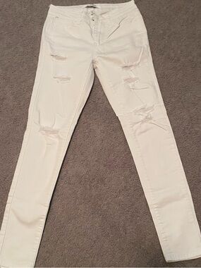Wax Jean White Distressed Skinny Jeans